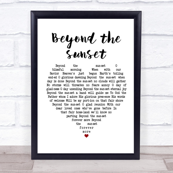 Slim Whitman Beyond the sunset White Heart Song Lyric Print