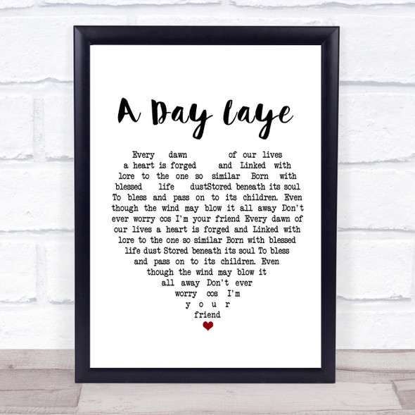 T. Rex A Day Laye White Heart Song Lyric Print