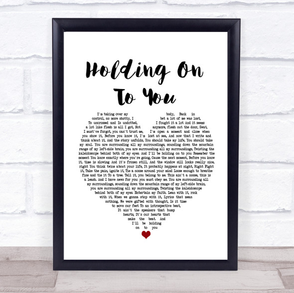 Twenty One Pilots Holding On To You White Heart Song Lyric Print