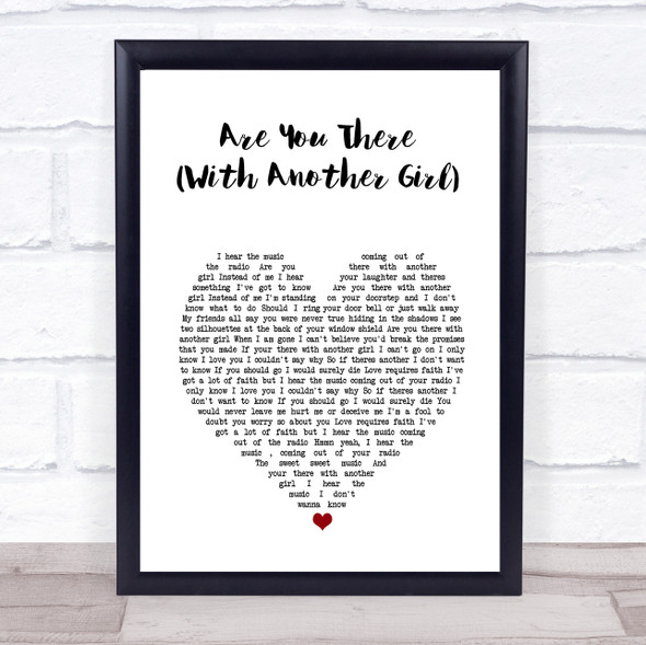 Deacon Blue Are You There (With Another Girl) White Heart Song Lyric Print