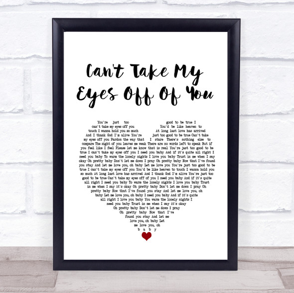 Lauryn Hill Can't Take My Eyes Off Of You White Heart Song Lyric Print