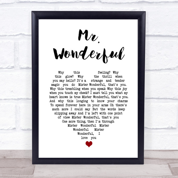 Peggy Lee Mr. Wonderful White Heart Song Lyric Print