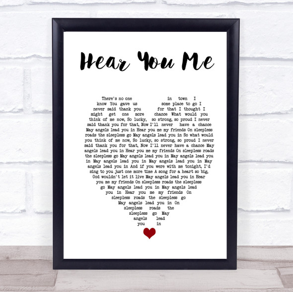 Jimmy Eat World Hear You Me White Heart Song Lyric Print