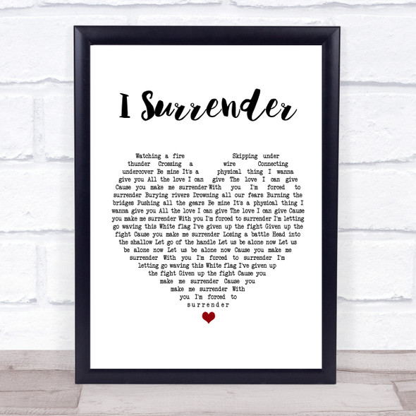 Clare Maguire I surrender White Heart Song Lyric Print