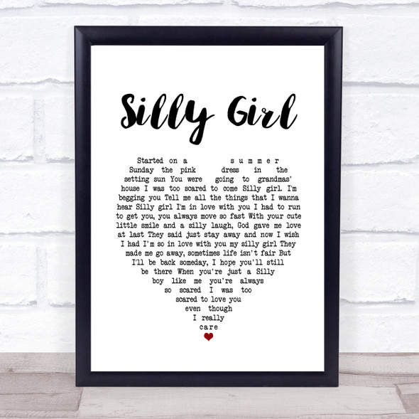 Descendents Silly Girl White Heart Song Lyric Print