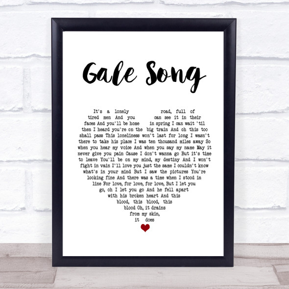 The Lumineers Gale Song White Heart Song Lyric Print