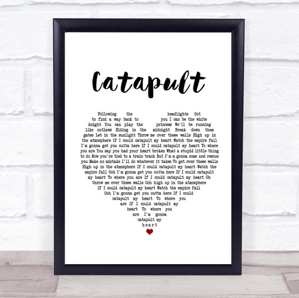 Jack Savoretti Catapult White Heart Song Lyric Print