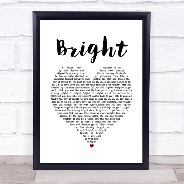 Echosmith Bright White Heart Song Lyric Print