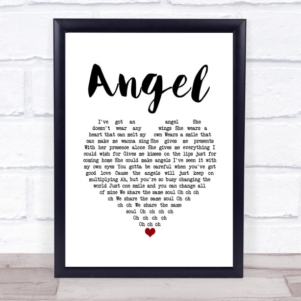 Jack Johnson Angel White Heart Song Lyric Print