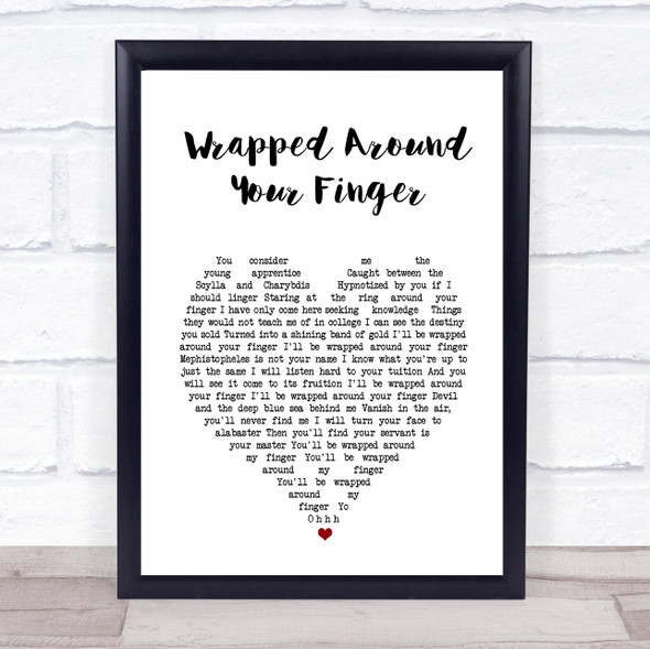 The Police Wrapped Around Your Finger White Heart Song Lyric Print