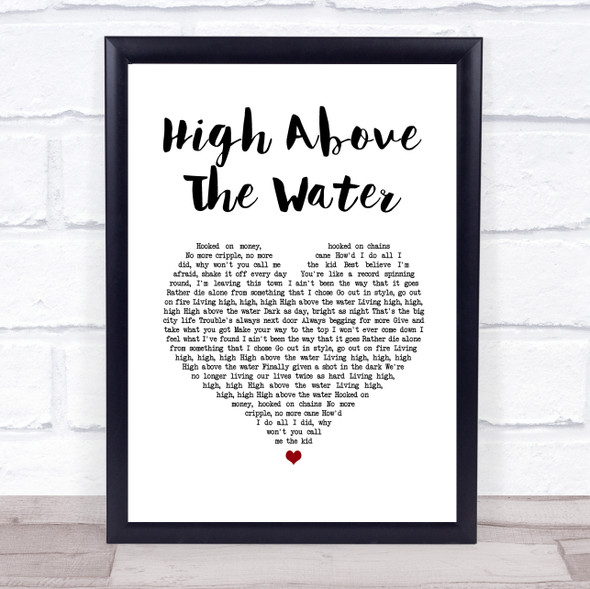 Parker McCollum High Above The Water White Heart Song Lyric Print