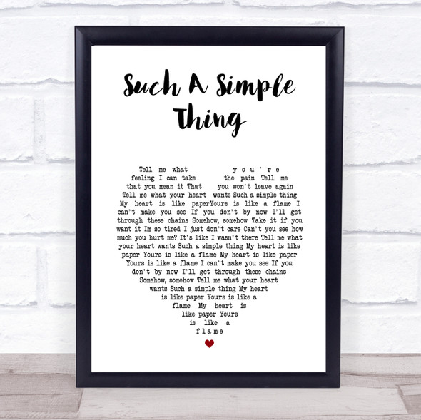 Ray LaMontagne Such A Simple Thing White Heart Song Lyric Print