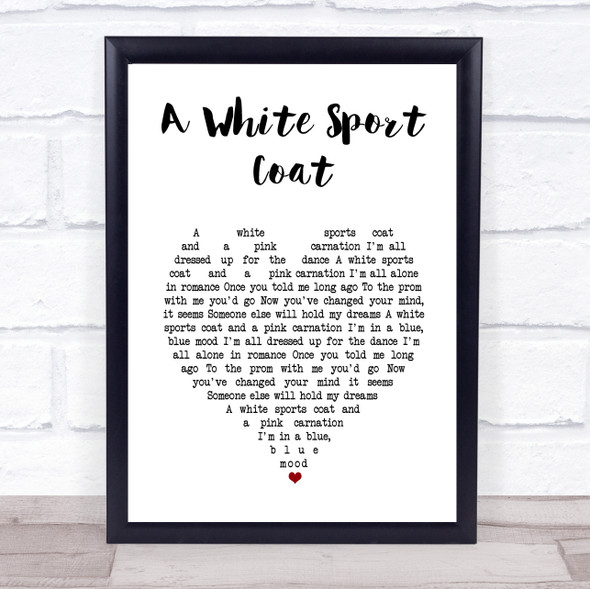 Marty Robbins A White Sport Coat White Heart Song Lyric Print