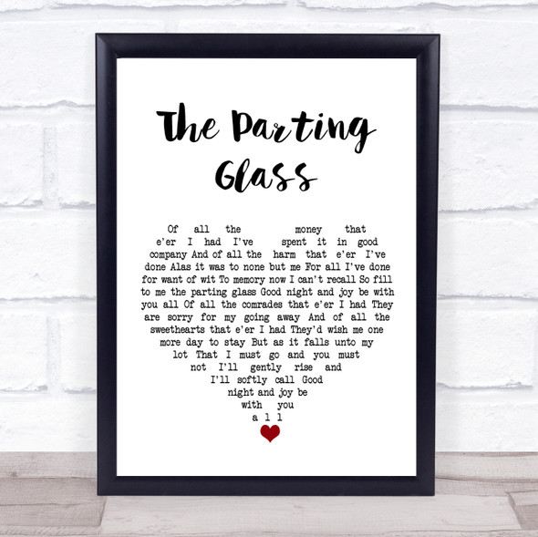 Hozier The Parting Glass White Heart Song Lyric Print