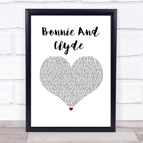 Haystak Bonnie And Clyde White Heart Song Lyric Print