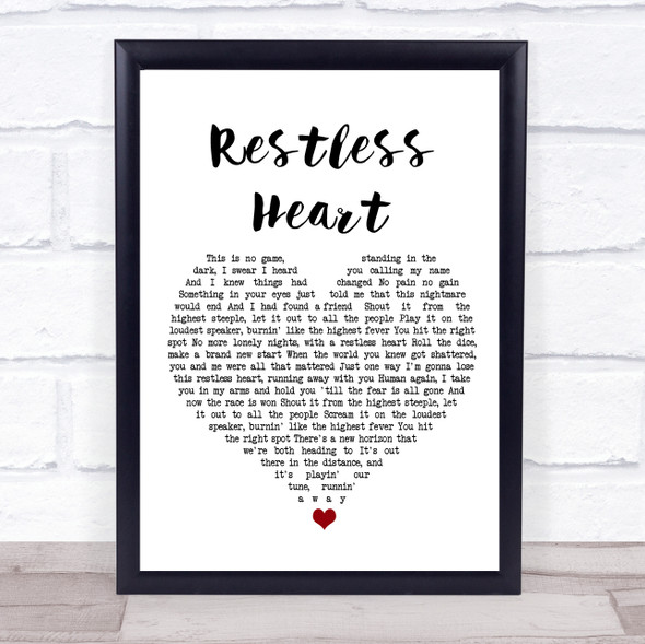 John Parr Restless Heart White Heart Song Lyric Print