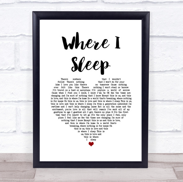 Emeli Sand?® Where I Sleep White Heart Song Lyric Print