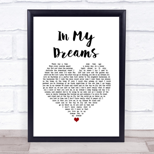 REO Speedwagon In My Dreams White Heart Song Lyric Print