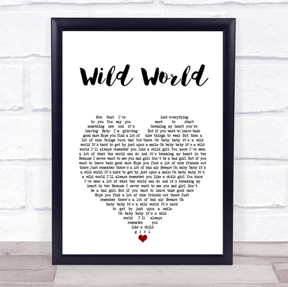 Maxi Priest Wild World White Heart Song Lyric Print