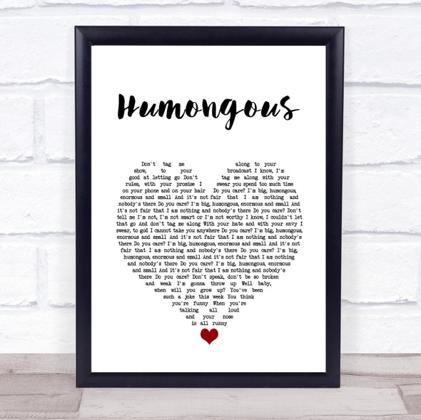 Declan McKenna Humongous White Heart Song Lyric Print