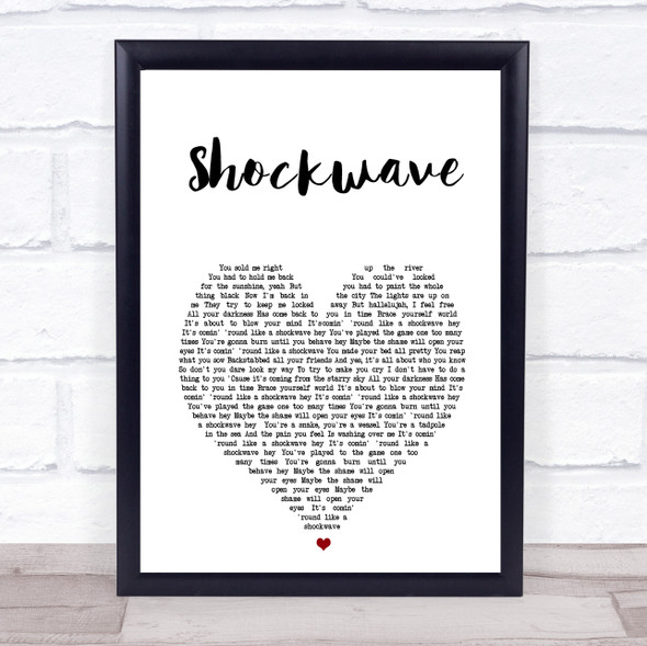 Liam Gallagher Shockwave White Heart Song Lyric Print