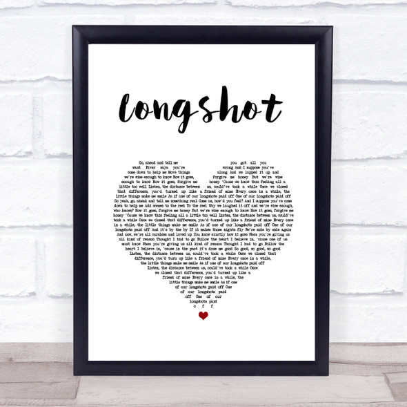 Catfish And The Bottlemen Longshot White Heart Song Lyric Print