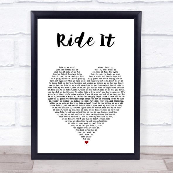 Regard Ride It White Heart Song Lyric Print