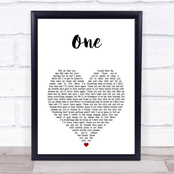 Ed Sheeran One White Heart Song Lyric Print