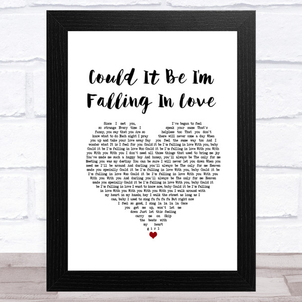 The Spinners Could It Be I'm Falling In Love White Heart Song Lyric Music Art Print