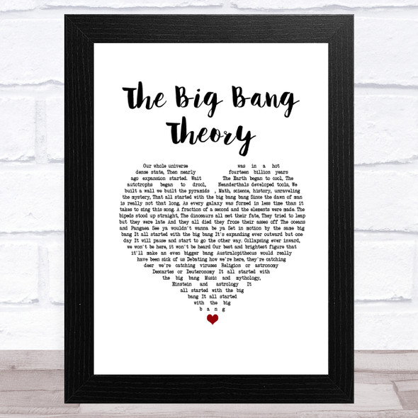 Barenaked Ladies The Big Bang Theory Theme White Heart Song Lyric Music Art Print