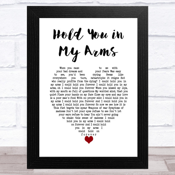 Ray LaMontagne Hold You in My Arms White Heart Song Lyric Music Art Print