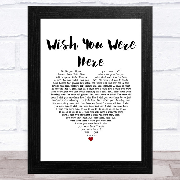 Aslan Wish You Were Here White Heart Song Lyric Music Art Print