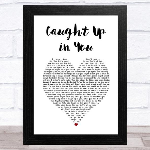 38 Special Caught Up in You White Heart Song Lyric Music Art Print
