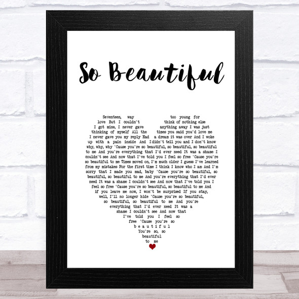 James Morrison So Beautiful White Heart Song Lyric Music Art Print