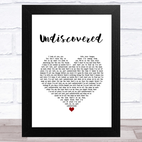 James Morrison Undiscovered White Heart Song Lyric Music Art Print