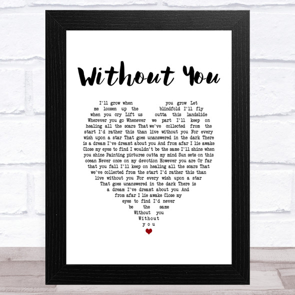 Eddie Vedder Without You White Heart Song Lyric Music Art Print