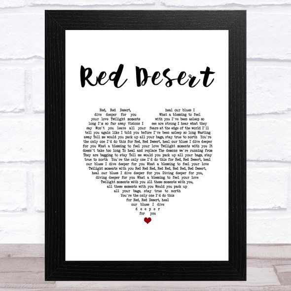 5 Seconds Of Summer Red Desert White Heart Song Lyric Music Art Print