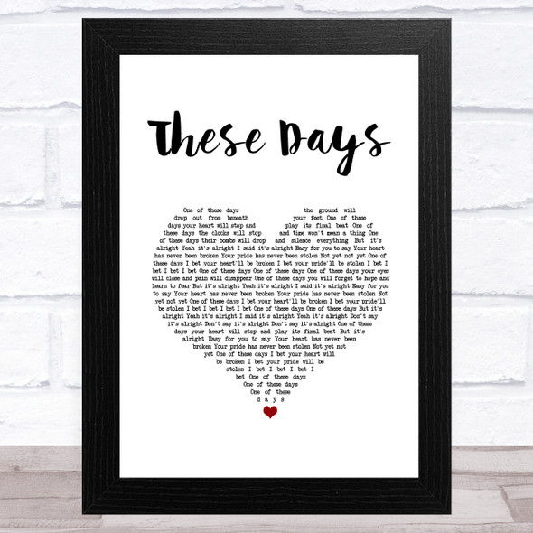 Foo Fighters These Days White Heart Song Lyric Music Art Print