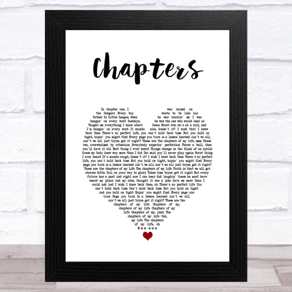 Brett Young Chapters White Heart Song Lyric Music Art Print