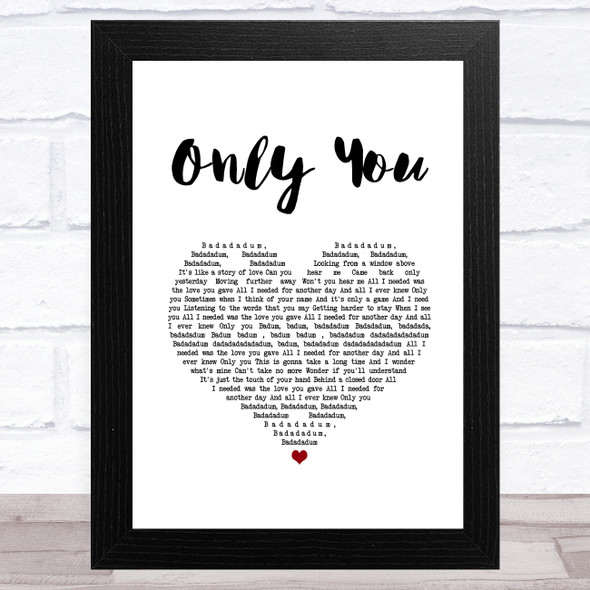 The Flying Pickets Only You White Heart Song Lyric Music Art Print