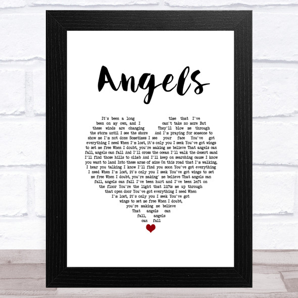 Joshua Radin Angels White Heart Song Lyric Music Art Print