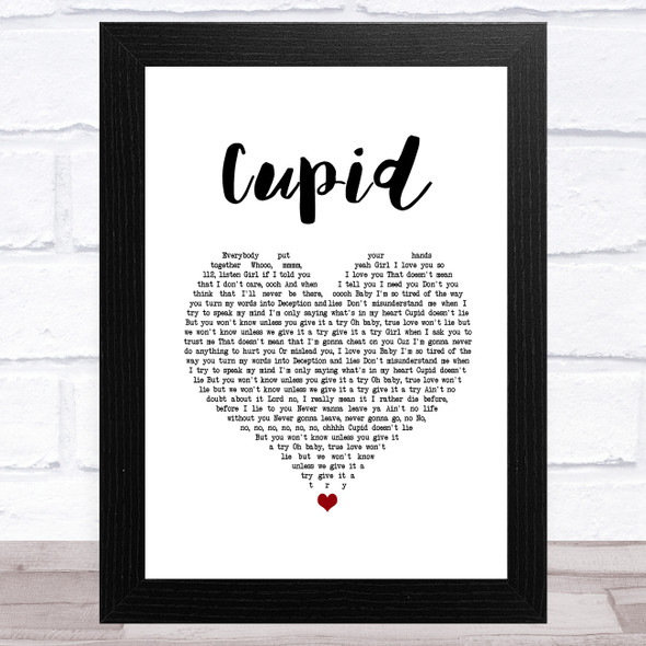 112 Cupid White Heart Song Lyric Music Art Print