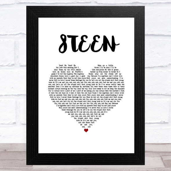 Khalid 8TEEN White Heart Song Lyric Music Art Print