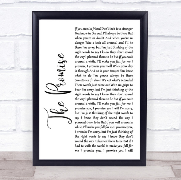 Sturgill Simpson The Promise White Script Song Lyric Quote Print