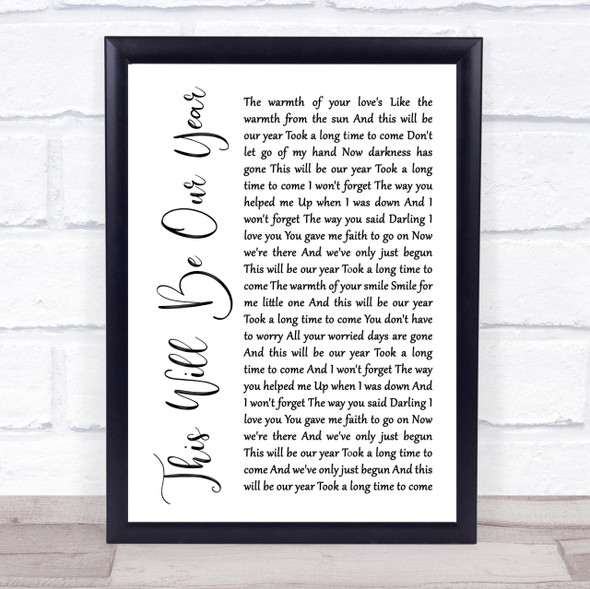 Foo Fighters This Will Be Our Year White Script Song Lyric Quote Print