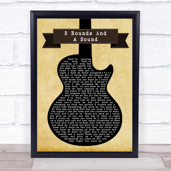 Blind Pilot 3 Rounds And A Sound Black Guitar Song Lyric Quote Print