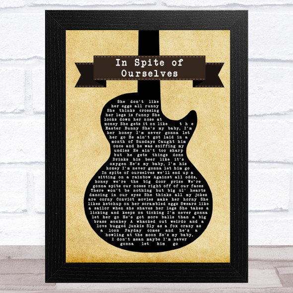 John Prine and Iris DeMent In Spite of Ourselves Black Guitar Song Lyric Music Art Print