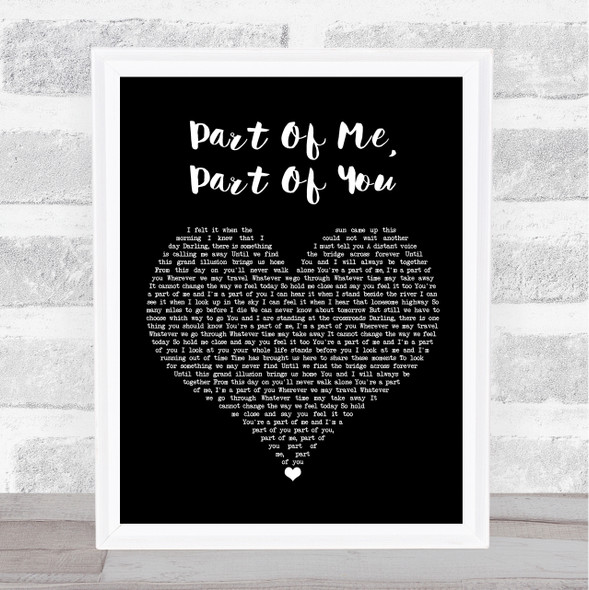 Glenn Frey Part Of Me, Part Of You Black Heart Song Lyric Quote Music Print