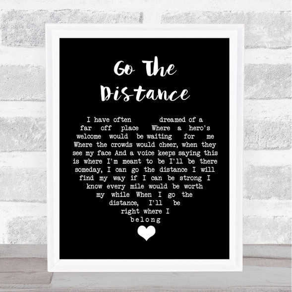 Hercules Go The Distance Black Heart Song Lyric Quote Music Print