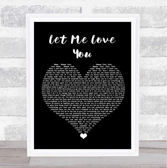 Mario Let Me Love You Black Heart Song Lyric Quote Music Print